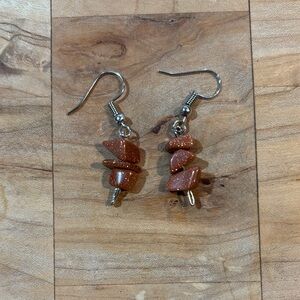 Elegant Red GoldStone Dangle Earrings